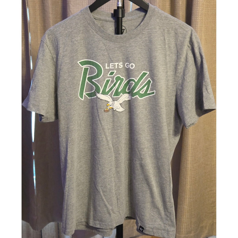 '47 Philadelphia Eagles "Let's Go Birds" T-Shirt Men's Large Gray NFL Football